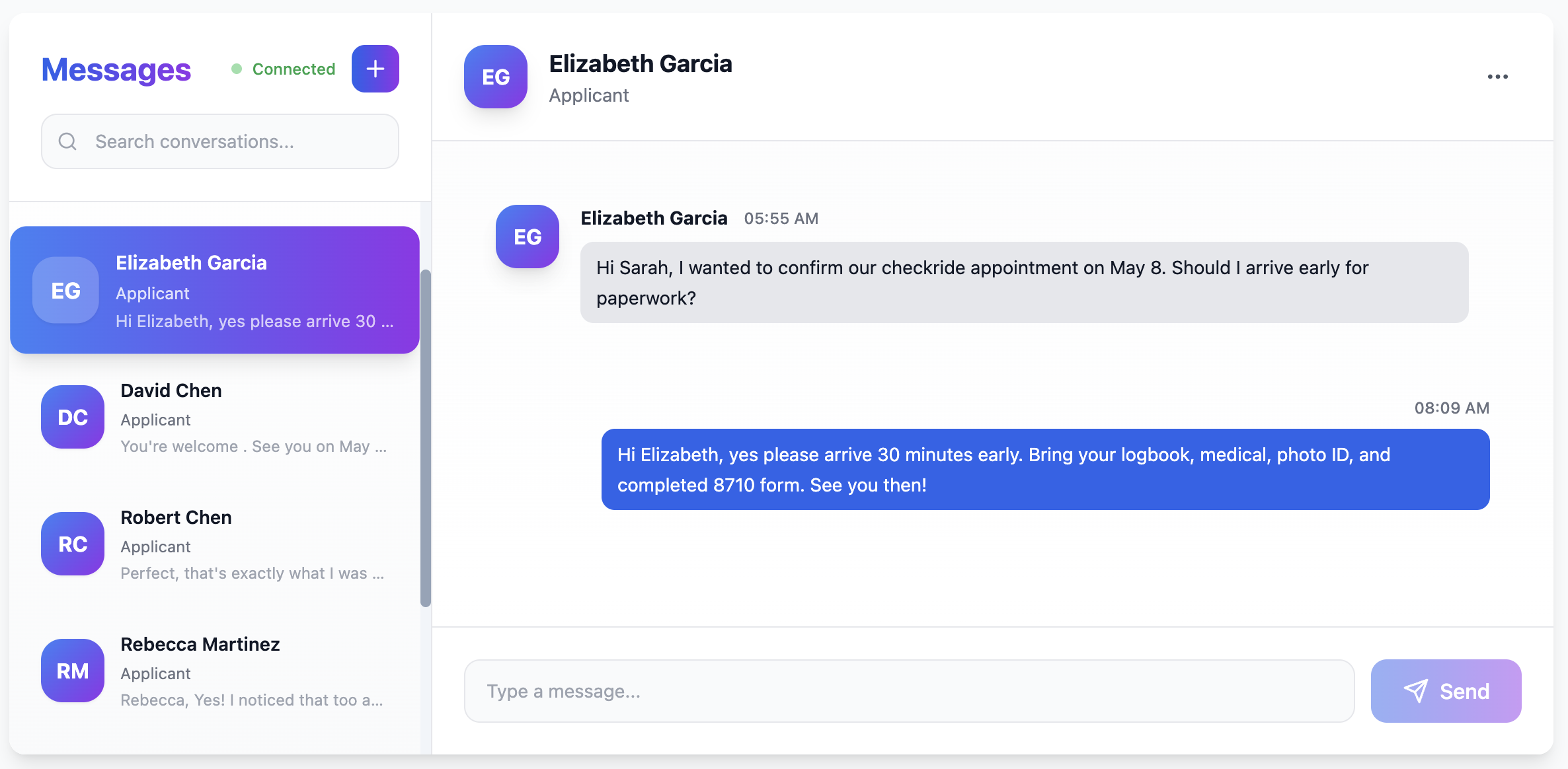 Threaded conversations between every role.